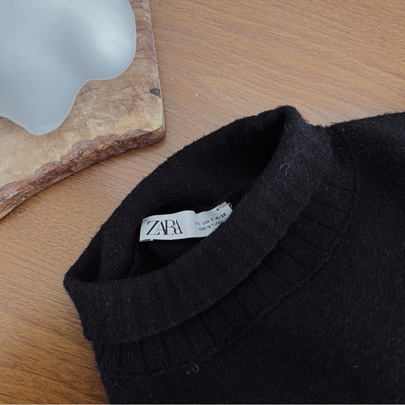 BLACK DROP SLEEVE STRUCTURED ZARA SWEATER TOP #0328 - Picture 4 of 8